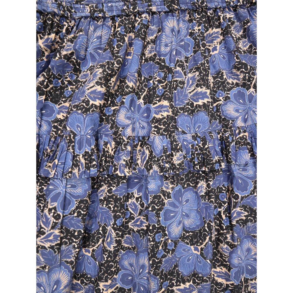 Rare Boho Luxe Ulla Johnson Capsule Collection Tiered Blue Floral Maxi Dress 6 - Picture 5 of 16